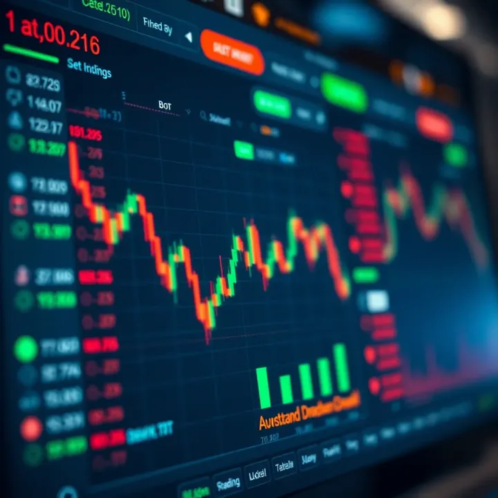 Automated trading interface showing real-time market data and Deriv bot settings