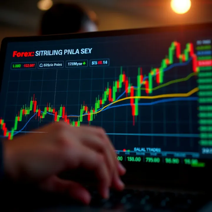 Diagram showing currency pairs and exchange rate fluctuations in forex trading