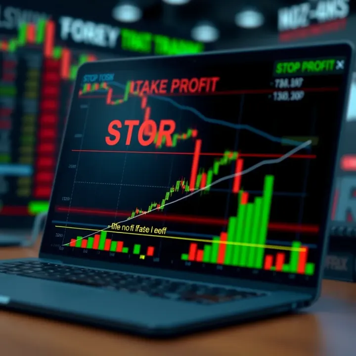 Risk Management Strategies in Forex Trading Visual representation of risk management concepts in forex trading including stop loss and take profit levels