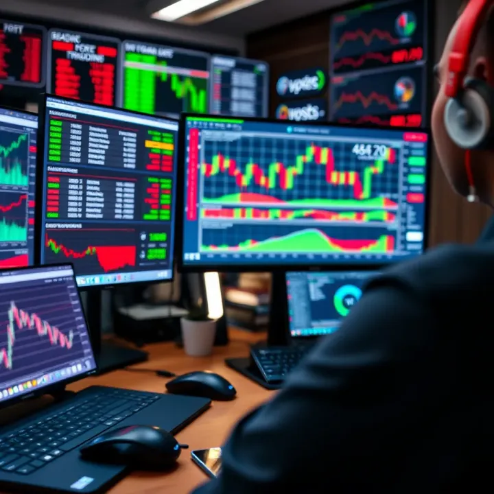 Workspace showing trading platform with forex analysis and strategy tools