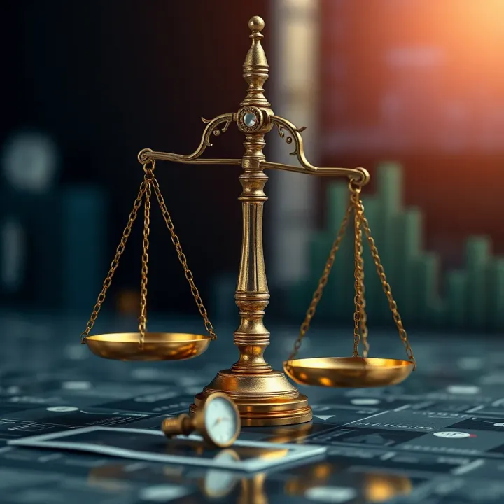Balancing Binary Trading Tools and Legal Regulations in Kenya Conceptual illustration of legal scales balancing binary trading tools with regulatory compliance in Kenya
