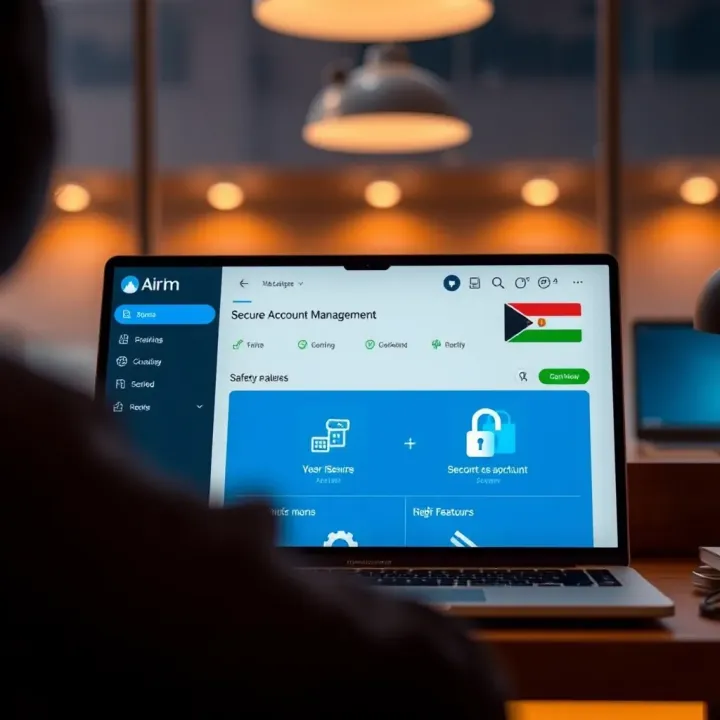 Secure account management options displayed on AirTM dashboard emphasizing safety features