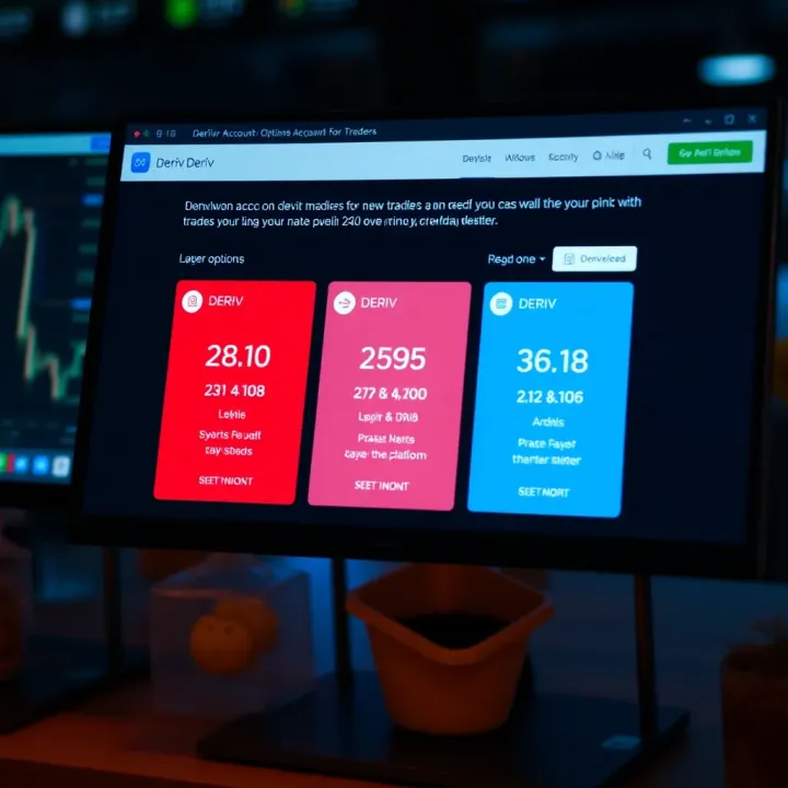 Illustration of different Deriv account types available for new traders on the platform