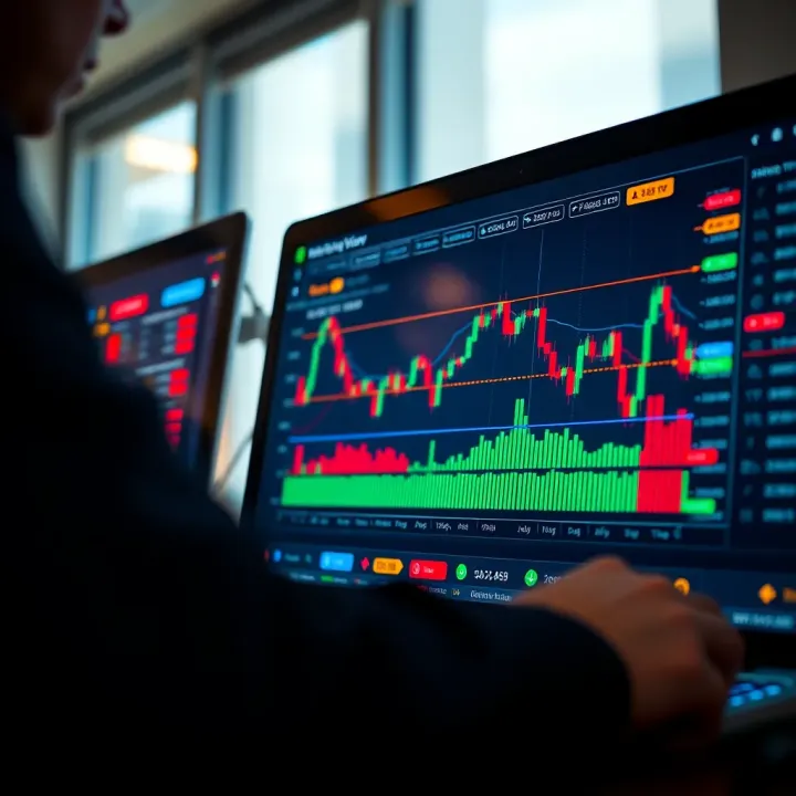 Interactive TradingView chart displaying various technical indicators integrated into the Deriv platform