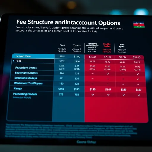 Chart showing comparative fees and account types available to Kenyan investors at Interactive Brokers