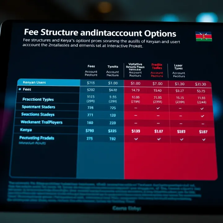 Chart showing comparative fees and account types available to Kenyan investors at Interactive Brokers