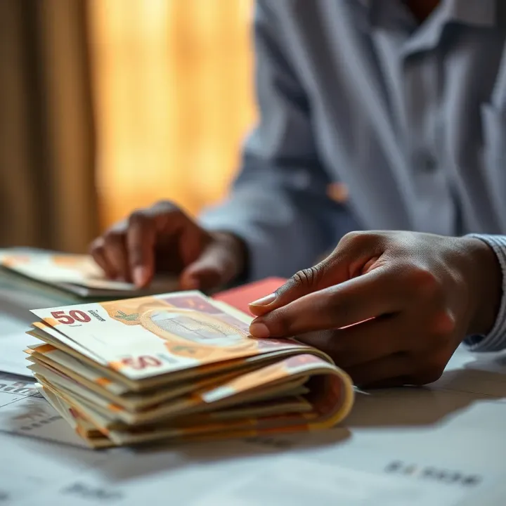 Exchanging Kenyan Currency Notes Securely Kenyan currency notes arranged on a table highlighting cash exchange