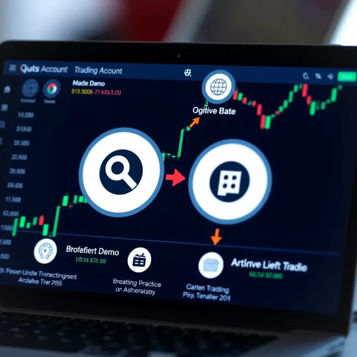 Graphical representation of key functionalities available in Quotex demo account for skill development