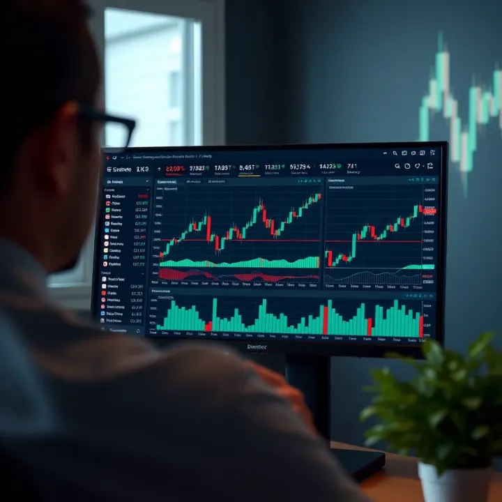Dashboard view of SmartTrader platform showing trading charts and key indicators