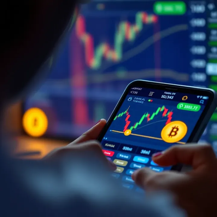 User accessing forex trading platform on mobile with Kenyan currency symbols
