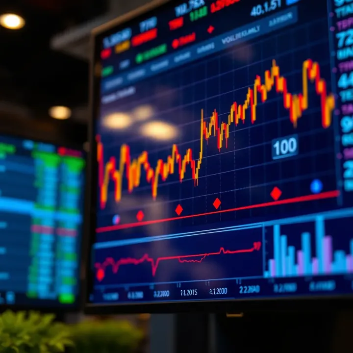 Live chart displaying real-time movements of financial market volatility