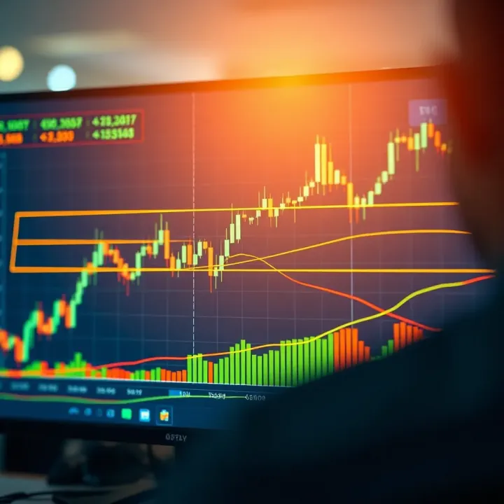 Binary Options Trading Strategy Visualization on TradingView Graph illustrating binary options trading strategy using TradingView's charting tools and indicators