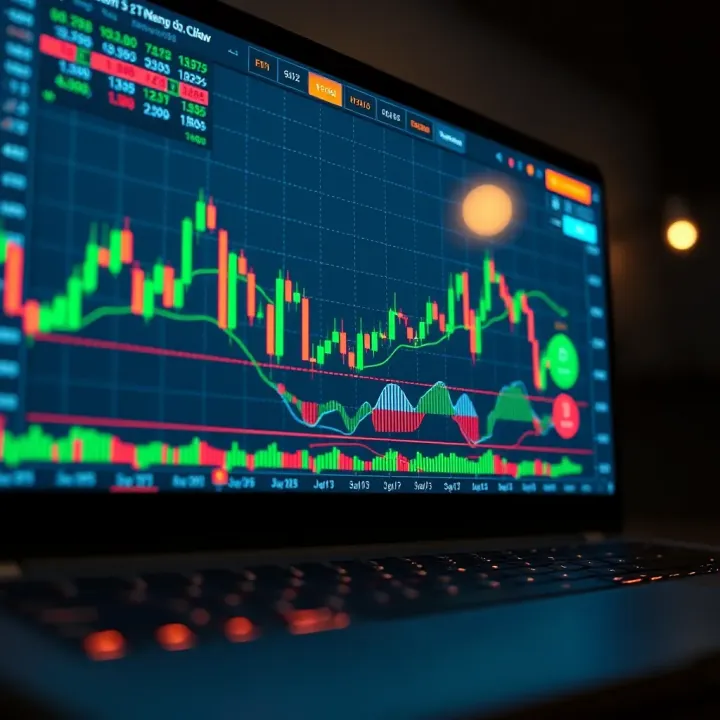 Interactive TradingView chart showing candlestick patterns and technical indicators for binary options analysis