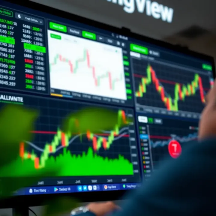 TradingView Interactive Charts for Market Insights TradingView platform showing interactive financial charts with indicators for market analysis