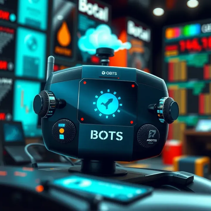 Diagram illustrating different types of bots including chatbots, web crawlers, and social media bots