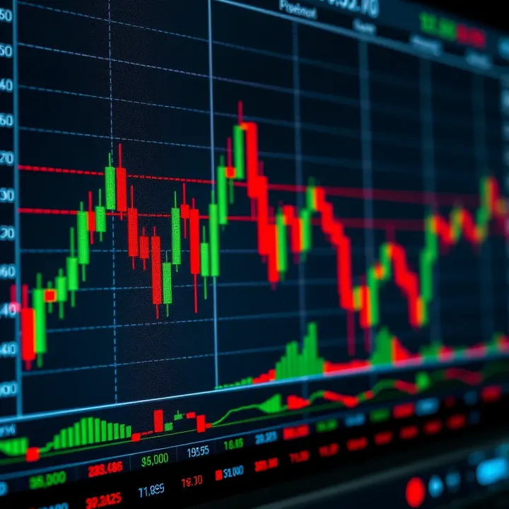 Chart displaying various candlestick patterns indicating bullish and bearish market trends