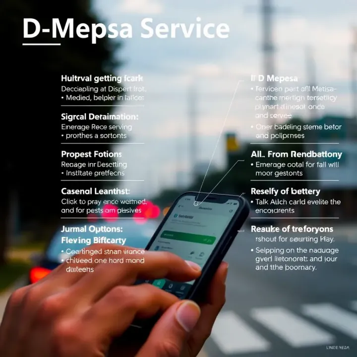 Digital illustration showing key features and benefits of D Mpesa service in Kenya