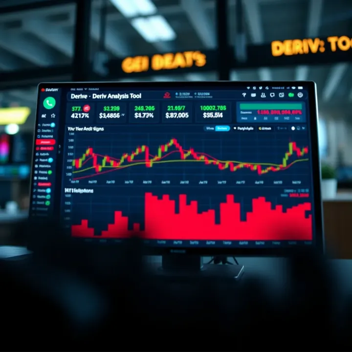 Dashboard displaying Deriv tool with graphs and data analytics