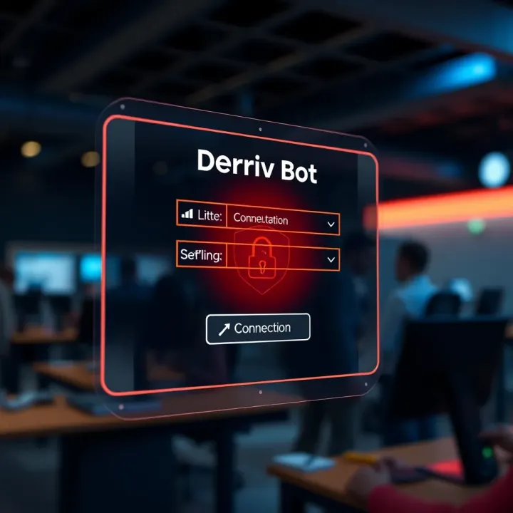 Secure login interface for Deriv Bot featuring authentication fields and a secure connection symbol