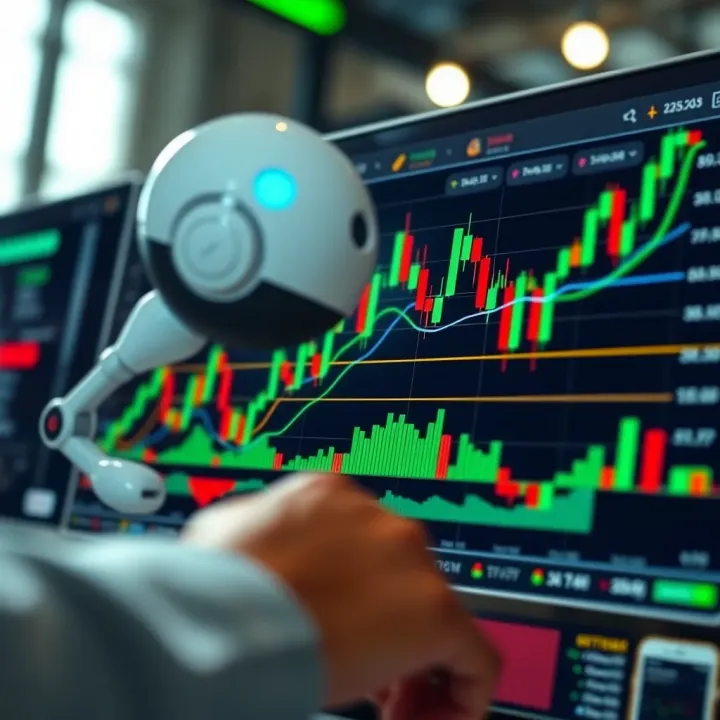 Graph showing automated trading strategies interacting with trading platform interface