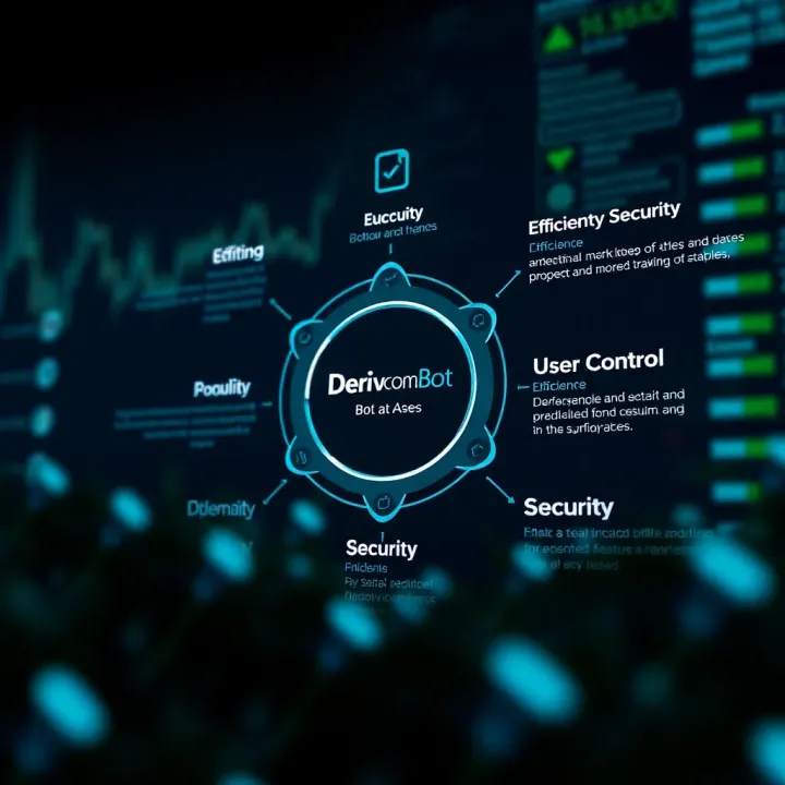 Diagram highlighting key benefits of using Deriv.com bot including efficiency, security, and user control