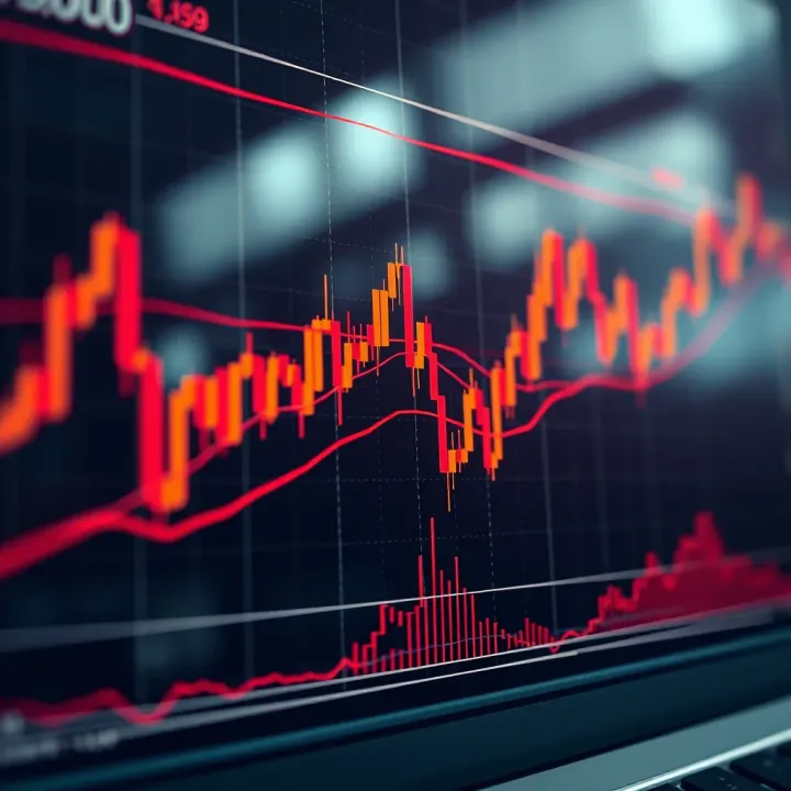 Graph illustrating market trend lines and digit analysis indicators used in financial trading
