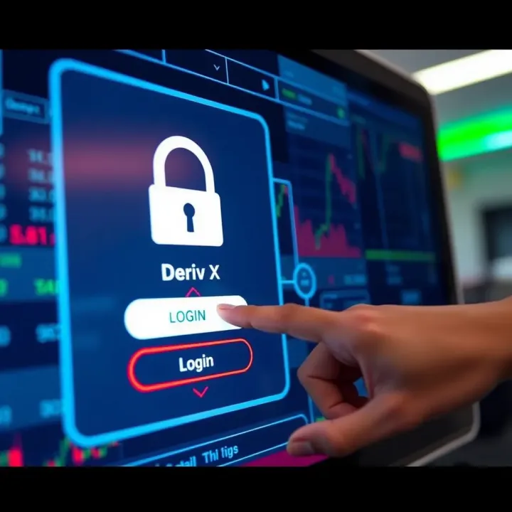 User entering credentials on secure login interface for Deriv X platform