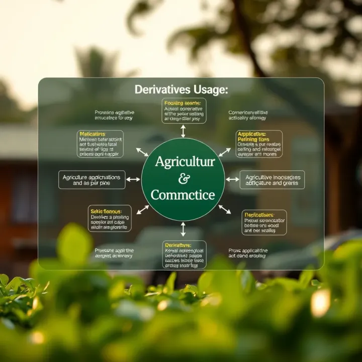 Diagram showing practical applications of derivatives in Kenyan agriculture and commerce sectors