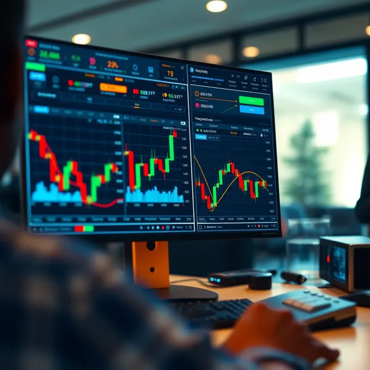Automated Forex Trading Interface of Dollar Printer FX Digital interface displaying automated forex trading signals and market analysis