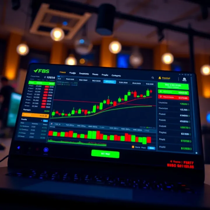 FBS No Deposit Bonus Overview for Kenyan Traders Illustration of a digital trading platform interface showing FBS no deposit bonus information for Kenyan traders