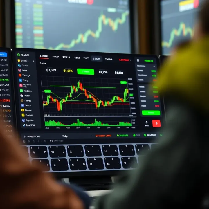 Dashboard interface of IQ Option displaying various trading options such as forex, stocks, and cryptocurrencies