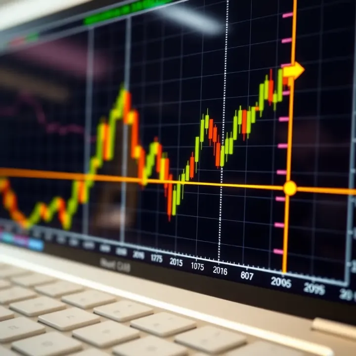 Chart showing a classic bullish cup and handle pattern indicating potential upward price movement