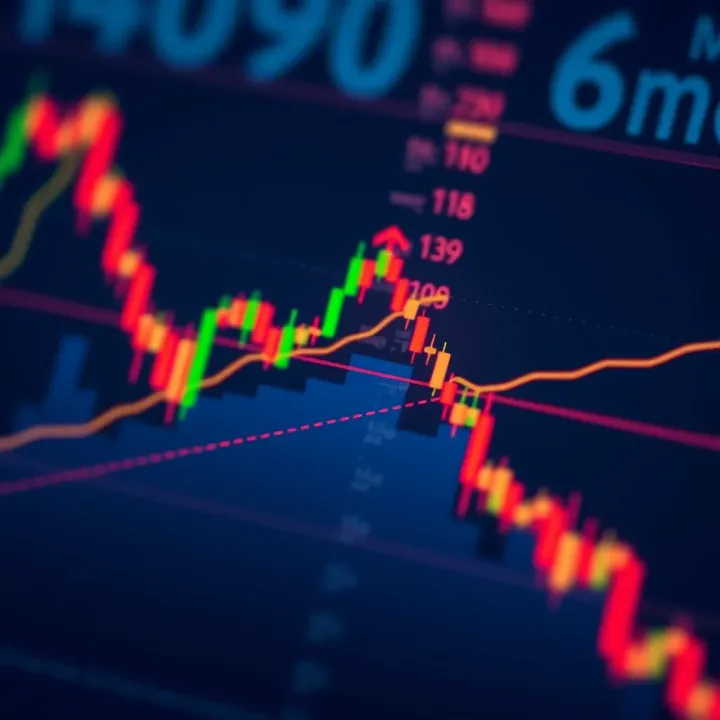 Symmetrical Triangle Pattern in Market Analysis Illustration of a symmetrical triangle pattern representing market consolidation and possible breakout points