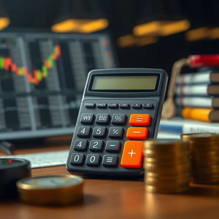 Illustration of a PIP calculator tool showing profit, loss, and position size calculations