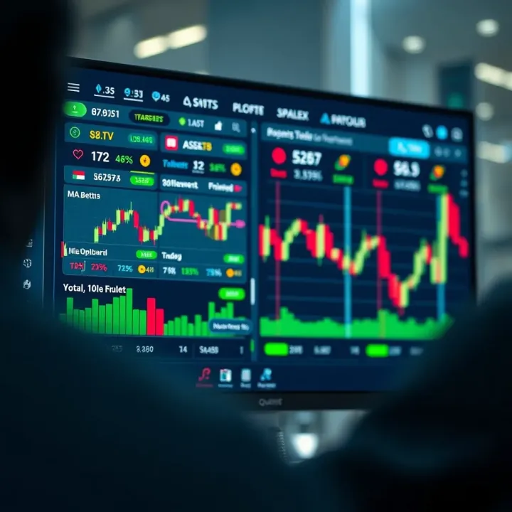 Interface displaying various financial assets available for trading on Quotex platform