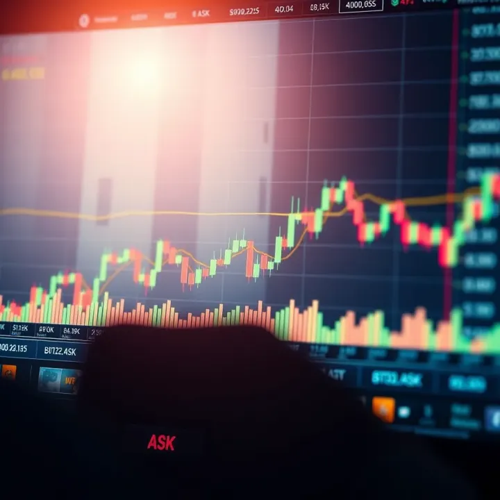 Chart showing bid and ask prices highlighting the forex spread concept
