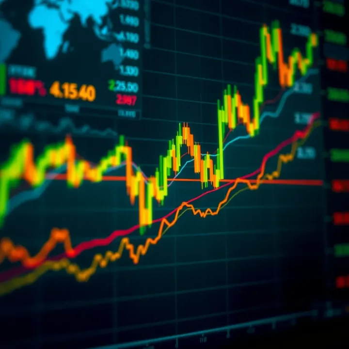 Graph depicting rapid price movements and trading volume fluctuations in volatile financial markets