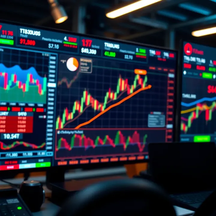 Digital interface showing automated trading charts and algorithms