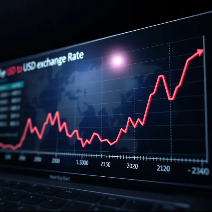 Graph showing fluctuations in the US dollar to Kenyan Shilling exchange rate over time
