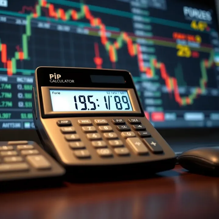 Using a Pip Calculator for Effective Forex Risk Management Calculator displaying pip value calculations alongside forex trading charts and risk management tools