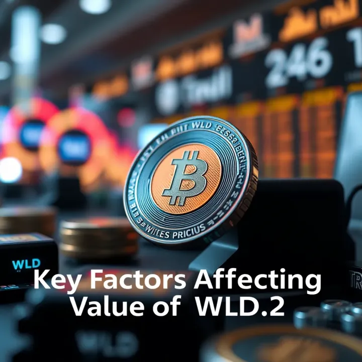 Visual representation of factors influencing WLD token value including market forces and expert insights